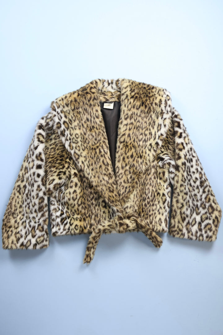 Vintage Faux Fur Leopard Skin Jacket by Look Smart