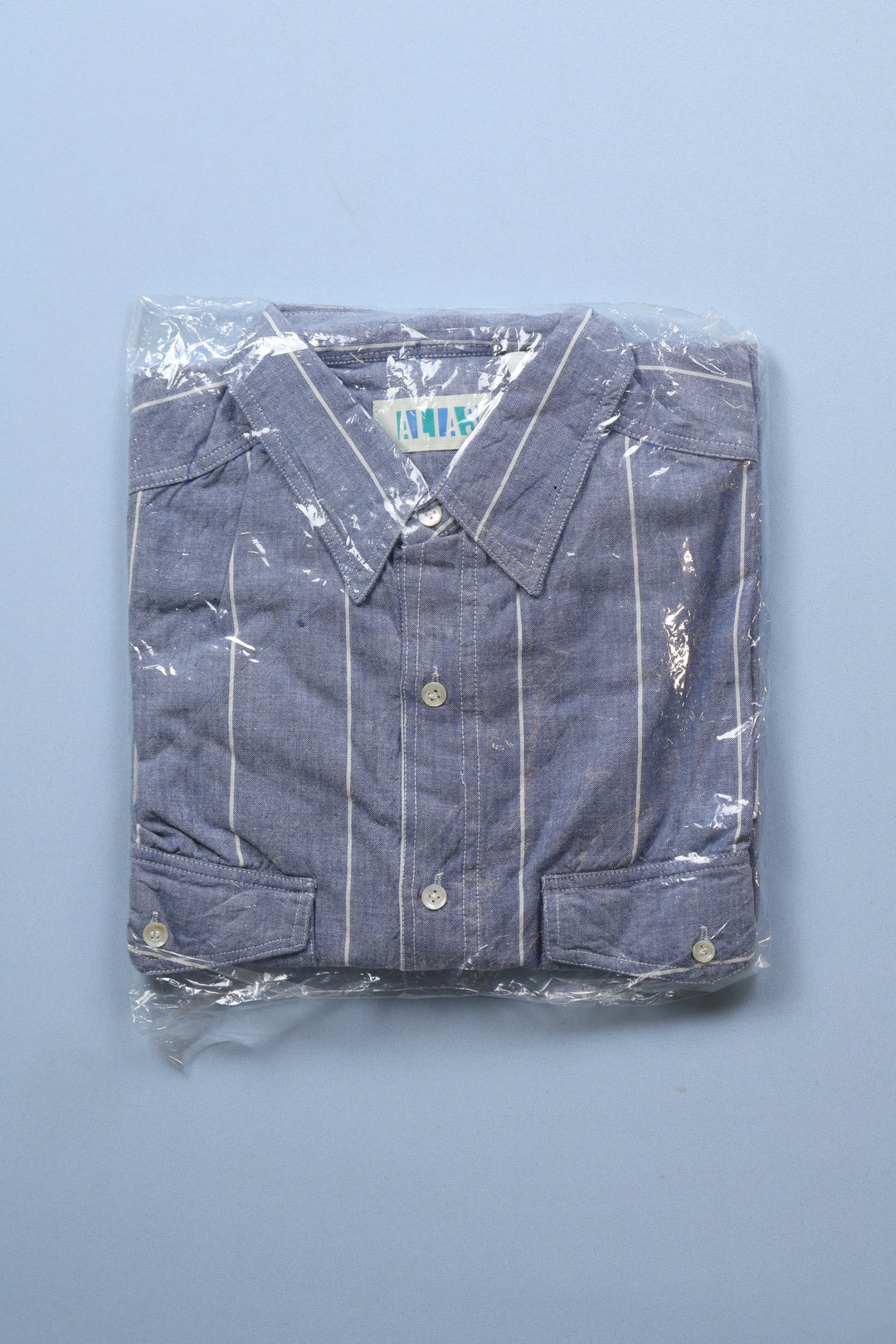 Wholesale Bundle of Vintage Deadstock ‘Alias’ Blue Stripe Cotton Shirt