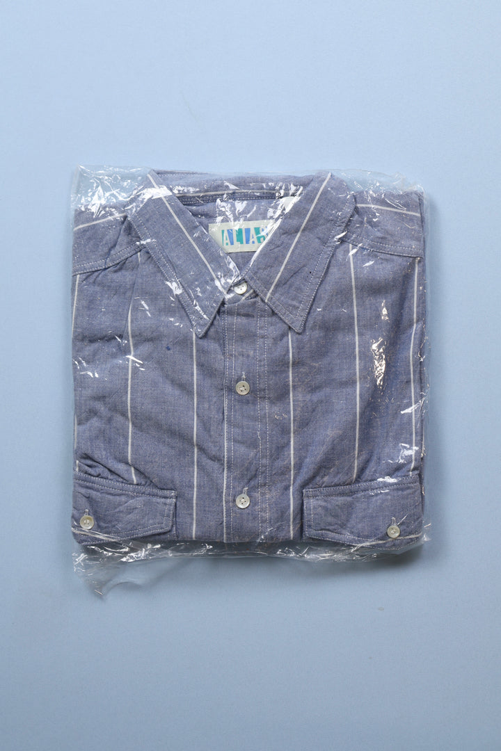 Wholesale Bundle of Vintage Deadstock ‘Alias’ Blue Stripe Cotton Shirt