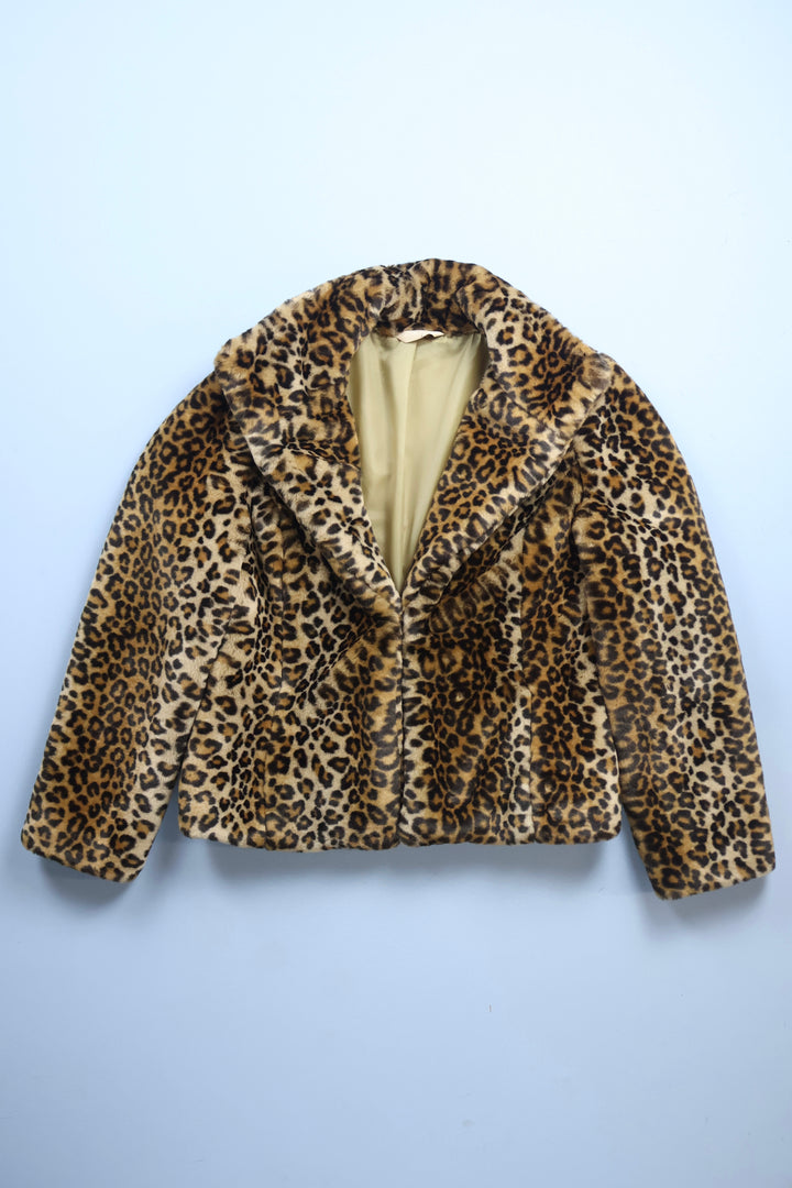 Vintage Faux Fur Leopard Skin Jacket