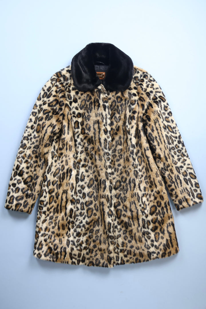 Vintage Faux Fur Leopard Skin Coat