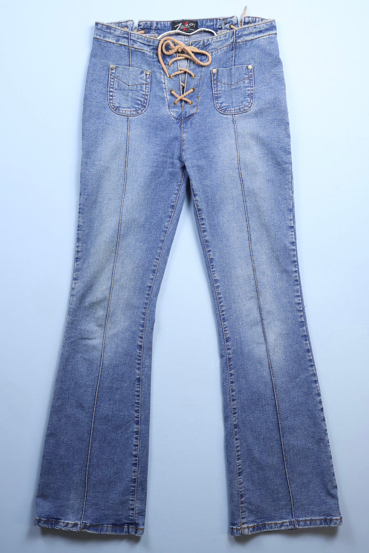 Vintage 'Zero 1' Boot Cut Jeans with Lace Front