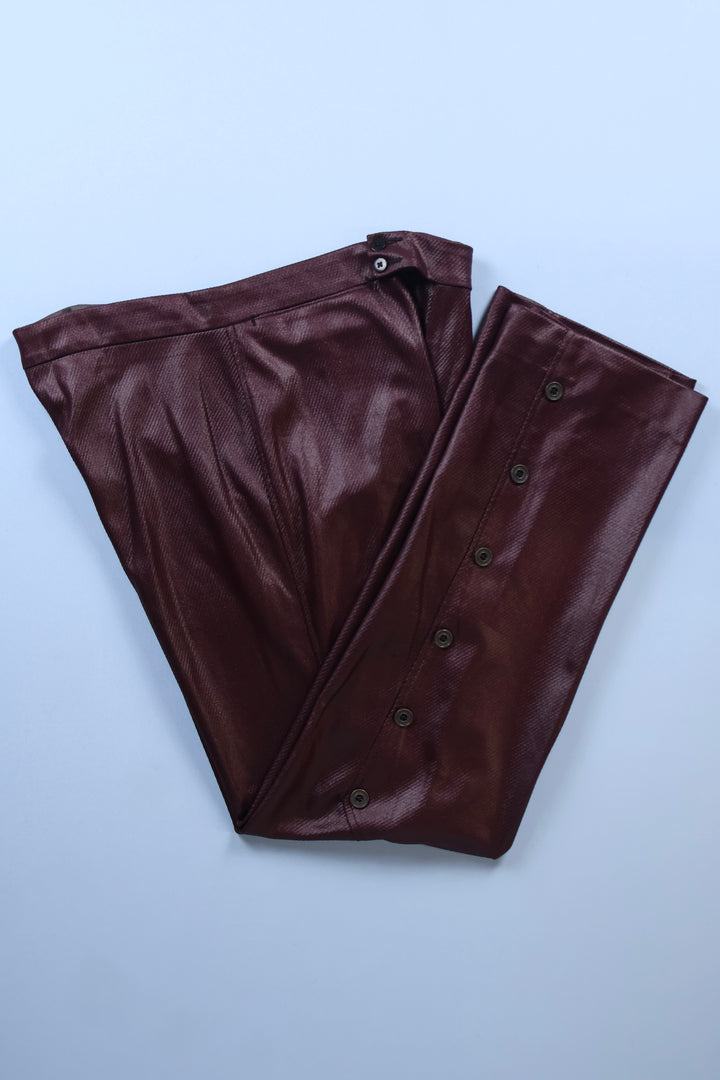 Vintage Straight Leg, Wet-Look Trousers