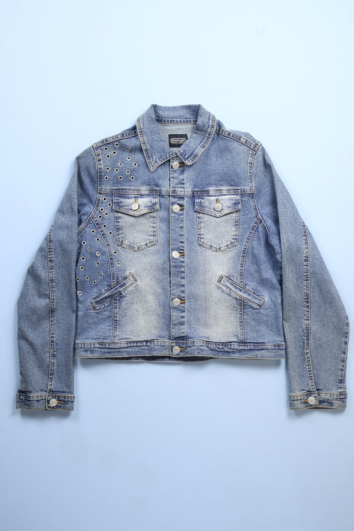 Vintage Denim Jacket with Ringlets