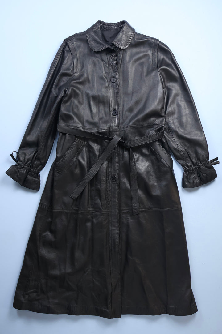 Vintage Long Leather Coat