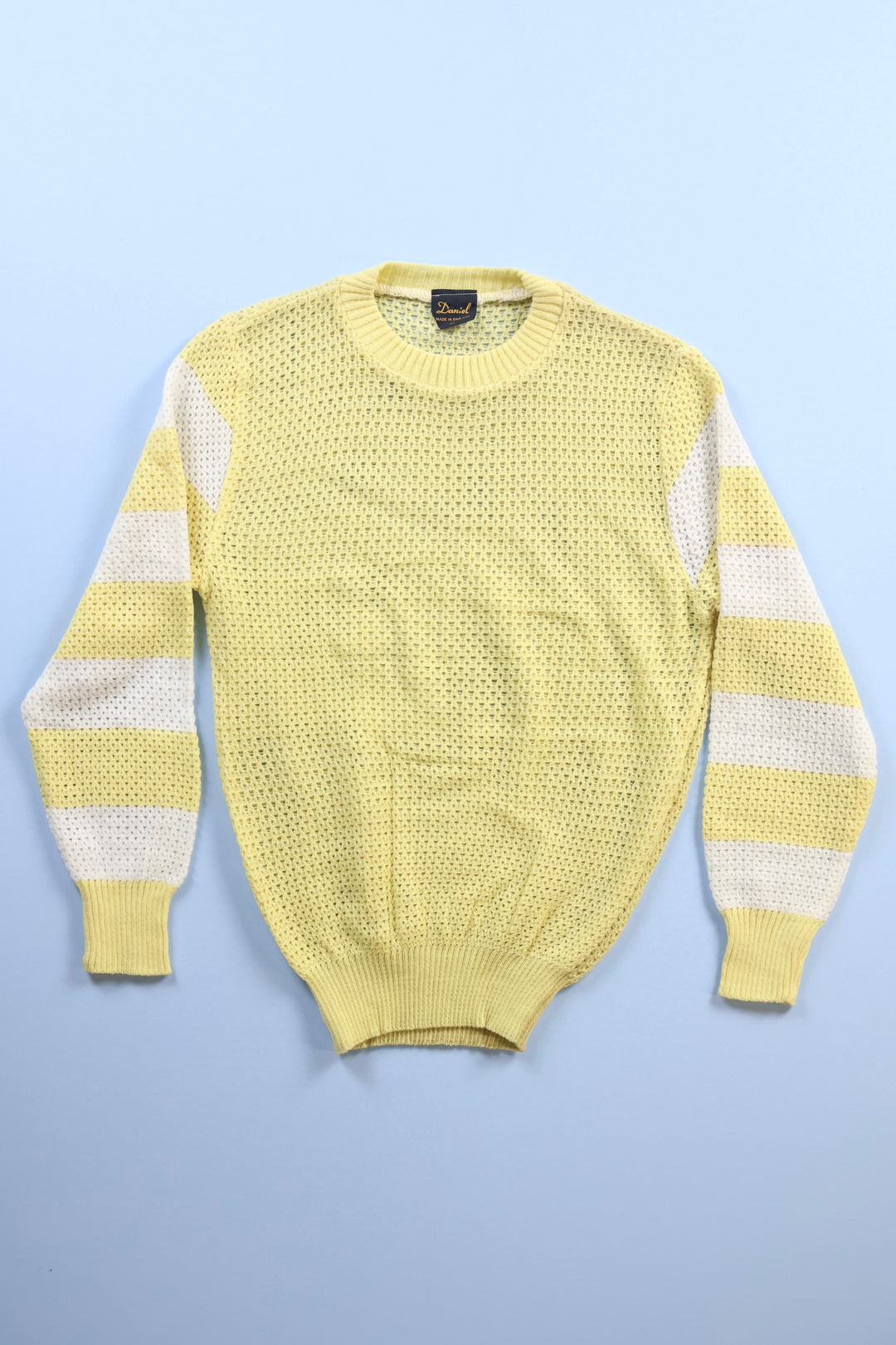 Vintage Lemon Stripe Waffle Knit Jumper