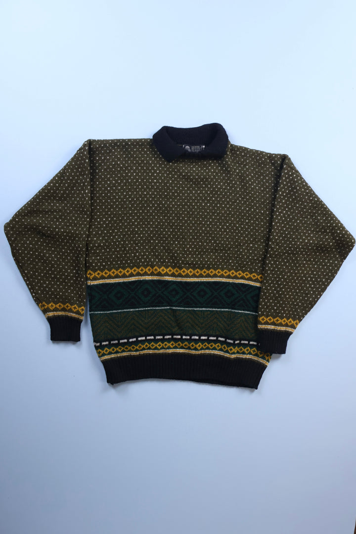 Vintage Collared Polo Knitted Sweatshirt