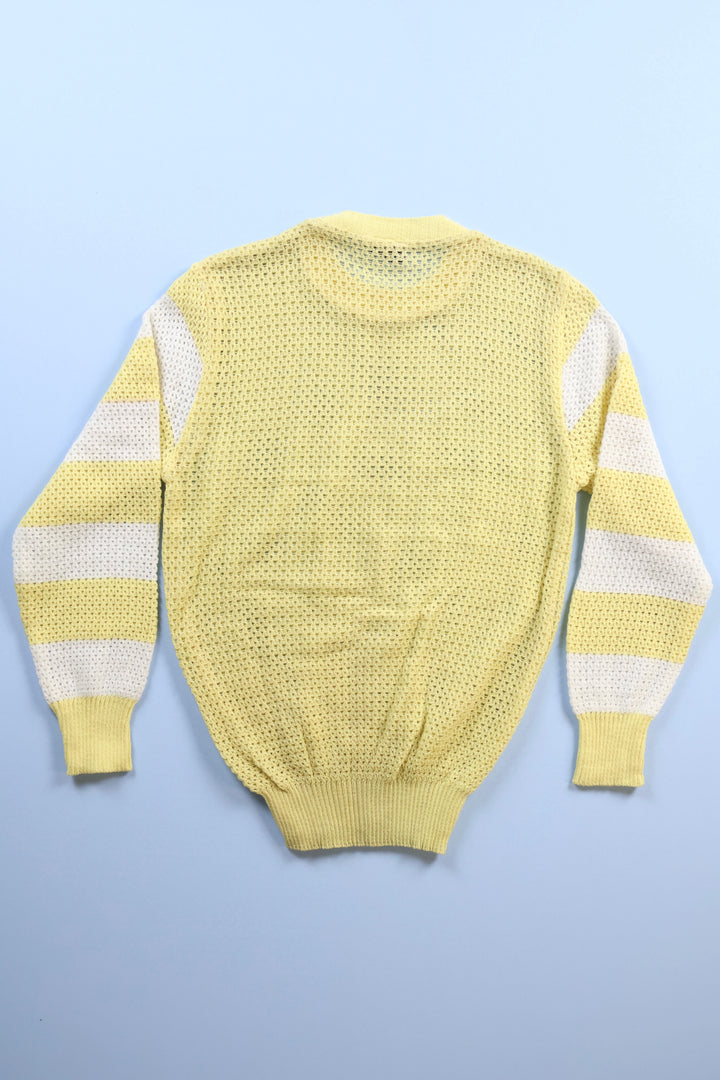 Vintage Lemon Stripe Waffle Knit Jumper