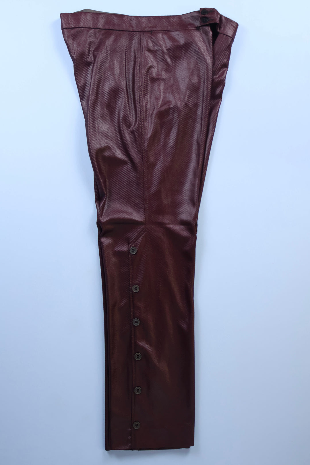 Vintage Straight Leg, Wet-Look Trousers