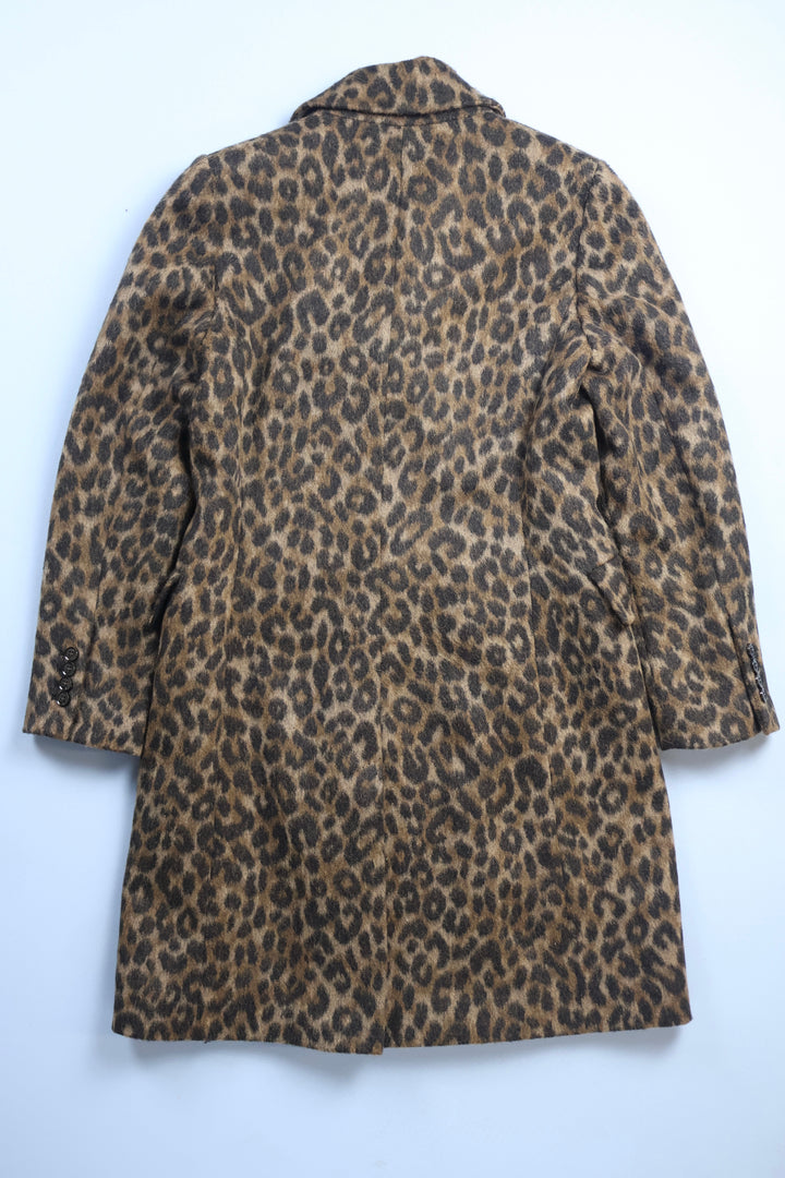 Vintage Karen Millen Faux Fir Leopard Print Coat