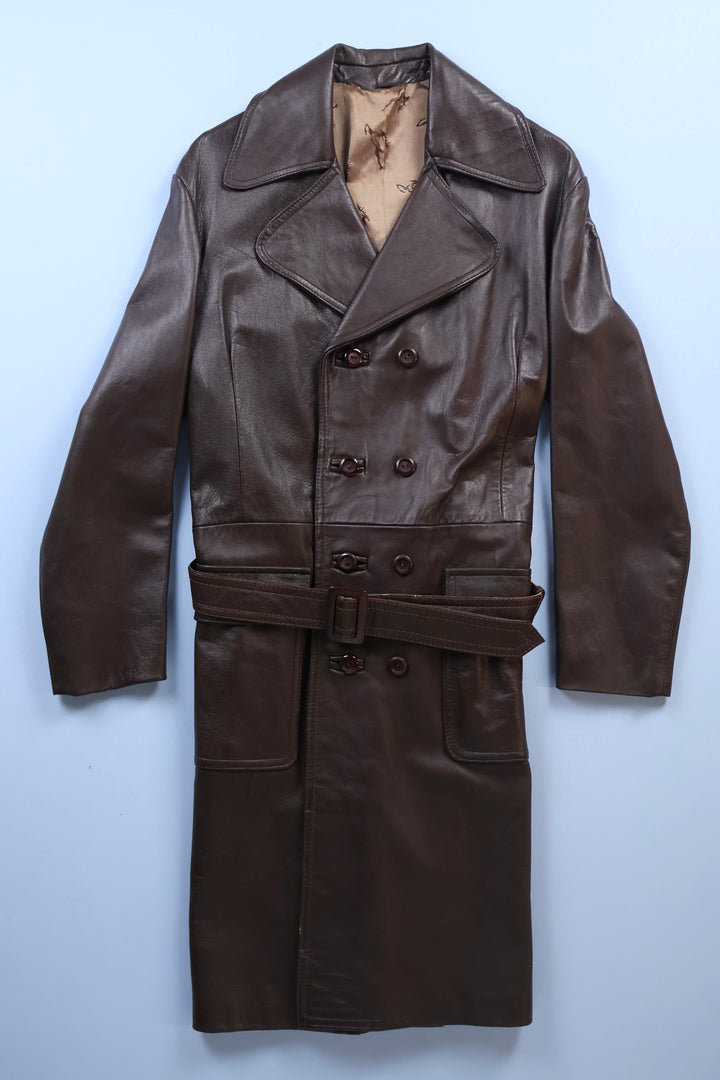 Vintage Long Leather Coat