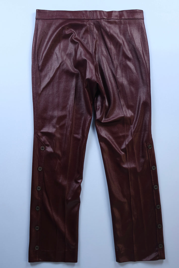 Vintage Straight Leg, Wet-Look Trousers