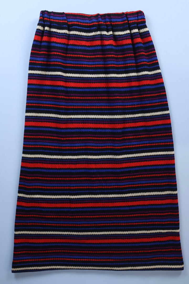 Vintage Stripe Wool Maxi Skirt