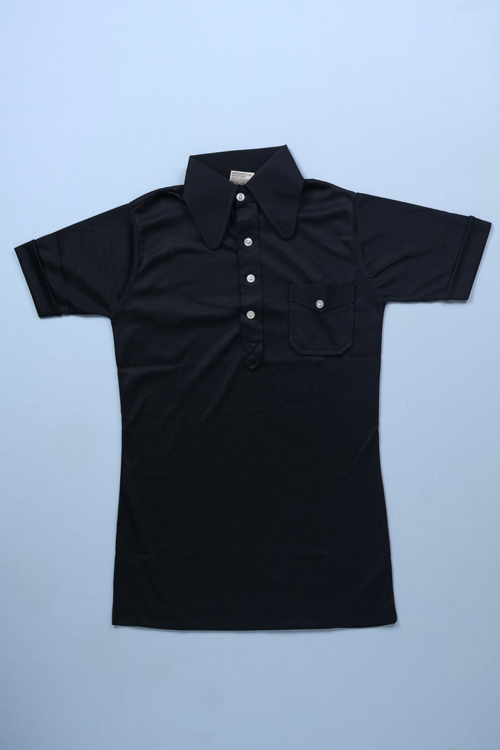 Wholesale Bundle of Vintage Deadstock Black Beagle Collar Button-Up Short Sleeve T-Shirt