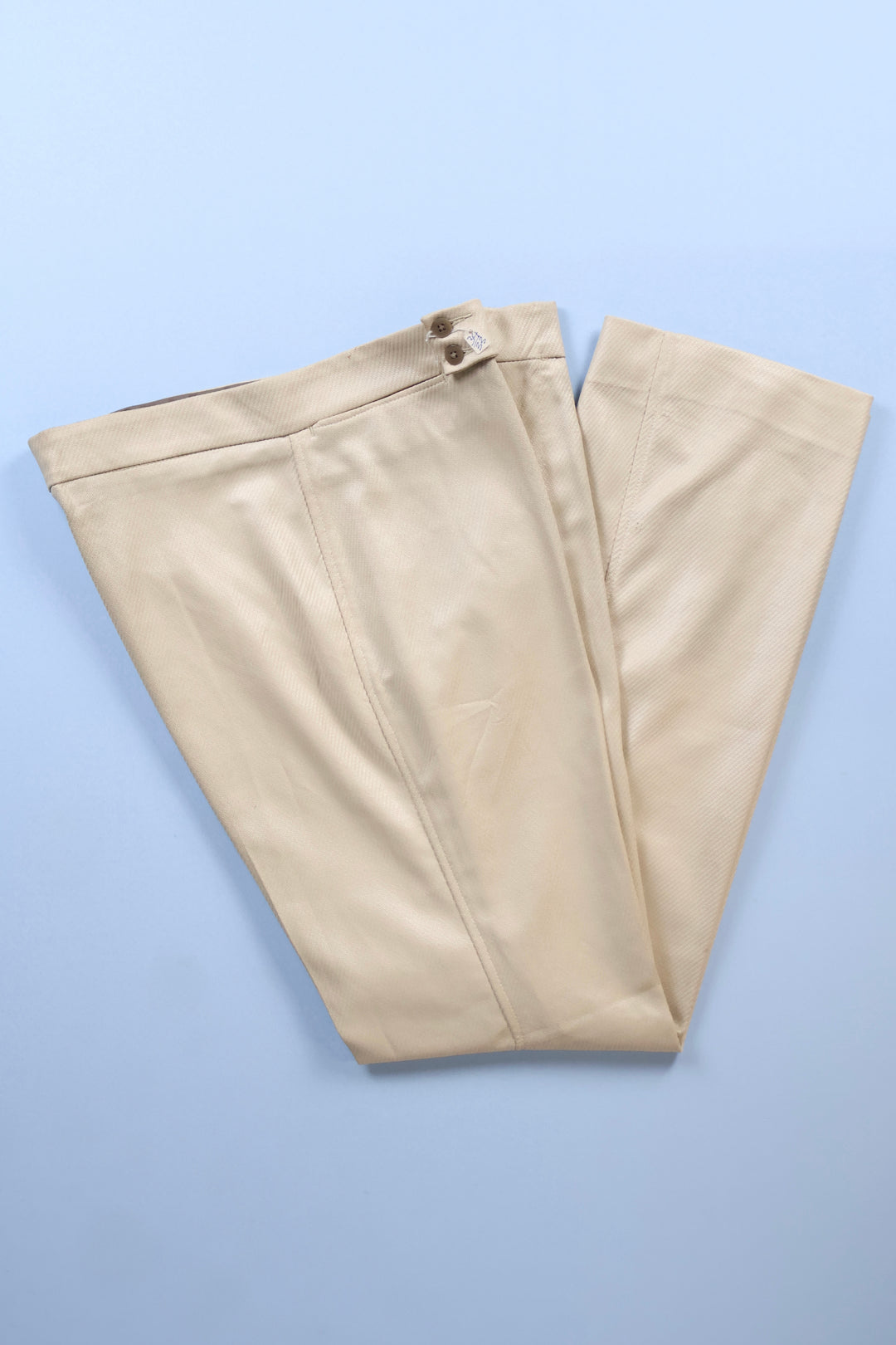 Vintage Straight Leg, Wet-Look Trousers