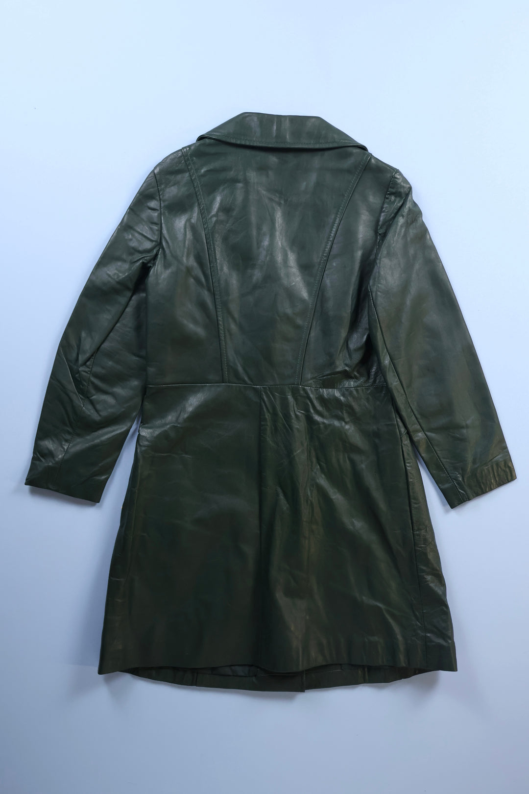 Vintage Green Leather Coat