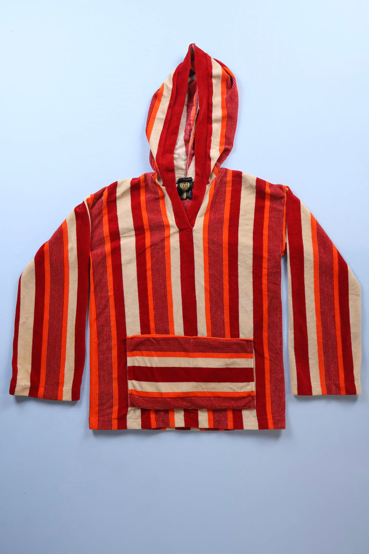 Vintage Girl Club Velour Hoodie with Deckchair Print