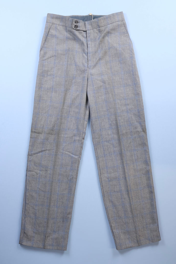 Vintage Chequered Straight Leg Trousers