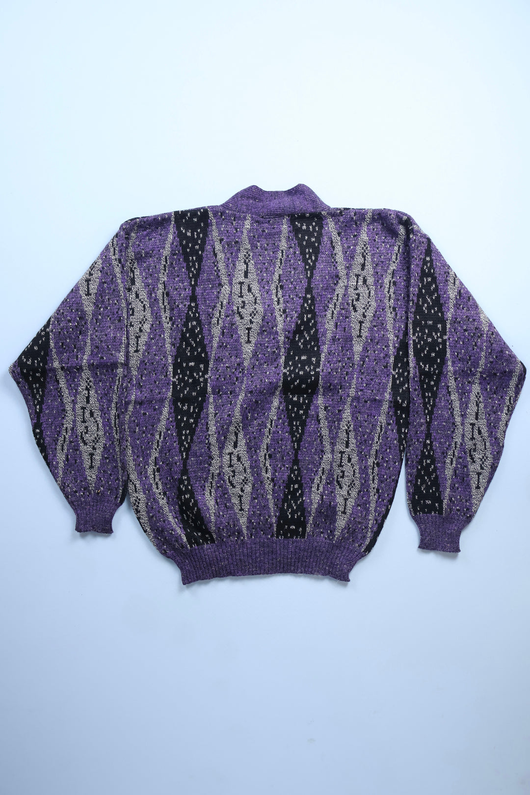 Vintage Patterned V-Neck Jumper By Rich Boy